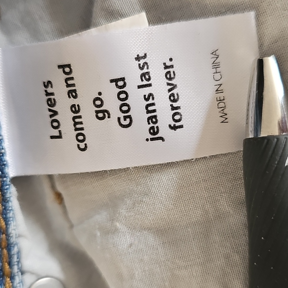 PacSun Eco White Two-Tone High Waisted Button Straight Leg Ankle Jeans Sz 22 - Picture 10 of 11